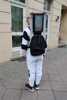 "turbojambon drawn by various artists on tablet", performance by Patrick Jambon in Berlin, 2020 - 2021.