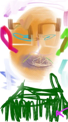 "turbojambon drawn by various artists on tablet", performance by Patrick Jambon in Berlin, 2020 - 2021.